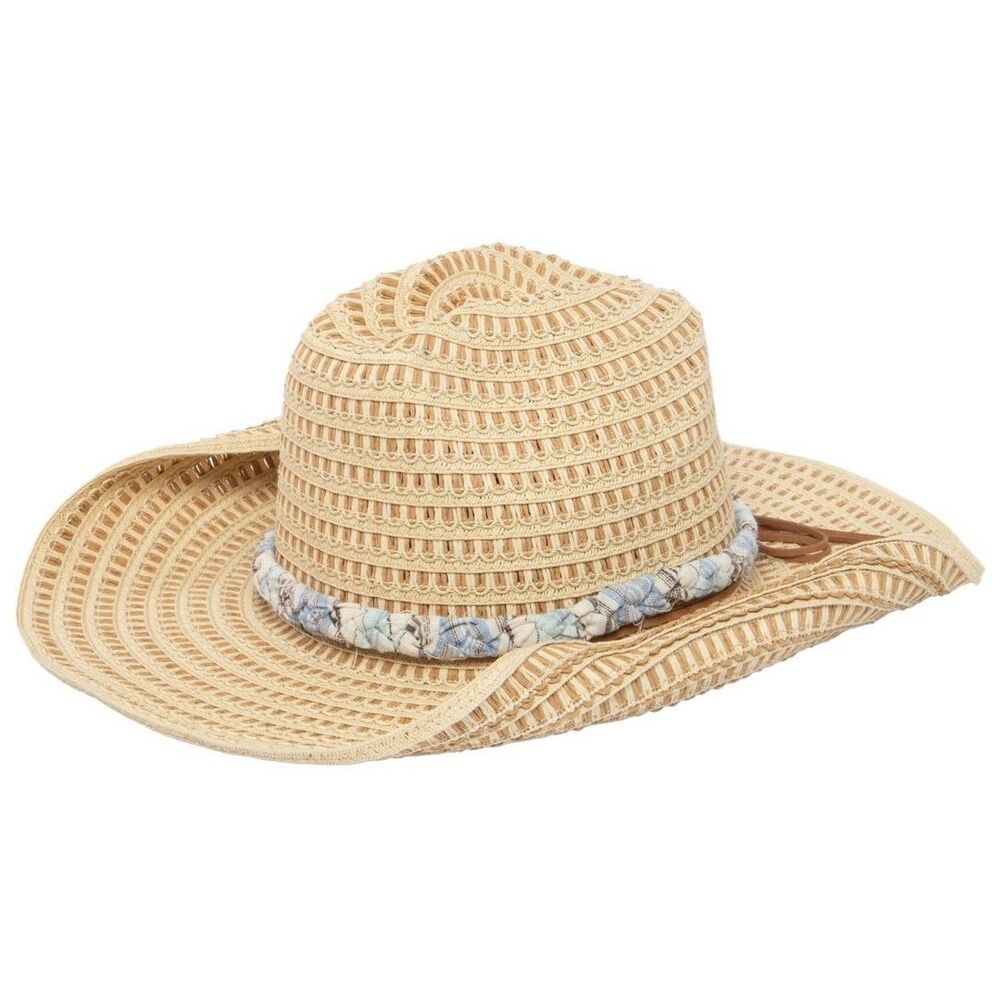 San Diego Hat Company Cowboy Hat Mixtec Looped Crochet Braided Band SDHC NWT